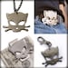Metal Outlaw Kitty Pendant on Gunmetal Chain by WATTO Distinctive Metal Wear