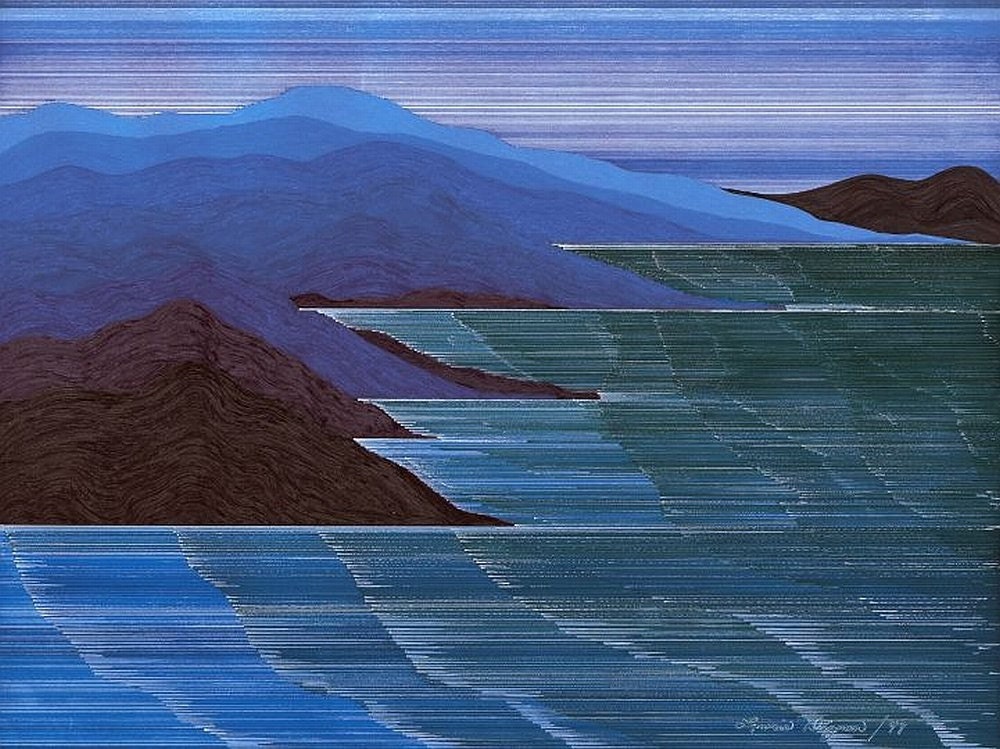 Art Print, 7 X 10 Pen and Ink Lithograph, West Coast Blues
