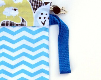 Organic Baby Carrier Stuff Sack - Fits the ERGOBaby, Boba, TULA, Kinderpack, Moby and More - Organic Blue Chevron