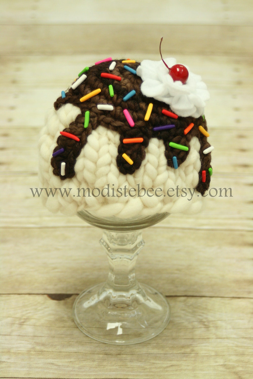 Ice Cream Sundae (Vanilla) Hat newborn photography prop