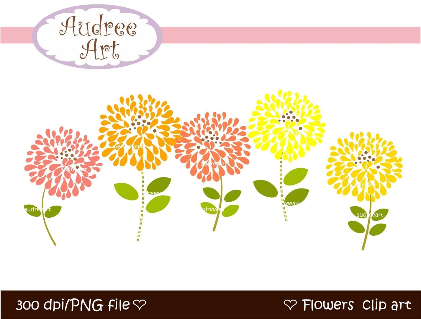 CLIPART FLOWERS , Blooming 4 , Digital clipart PNG File.  instant download clip art
