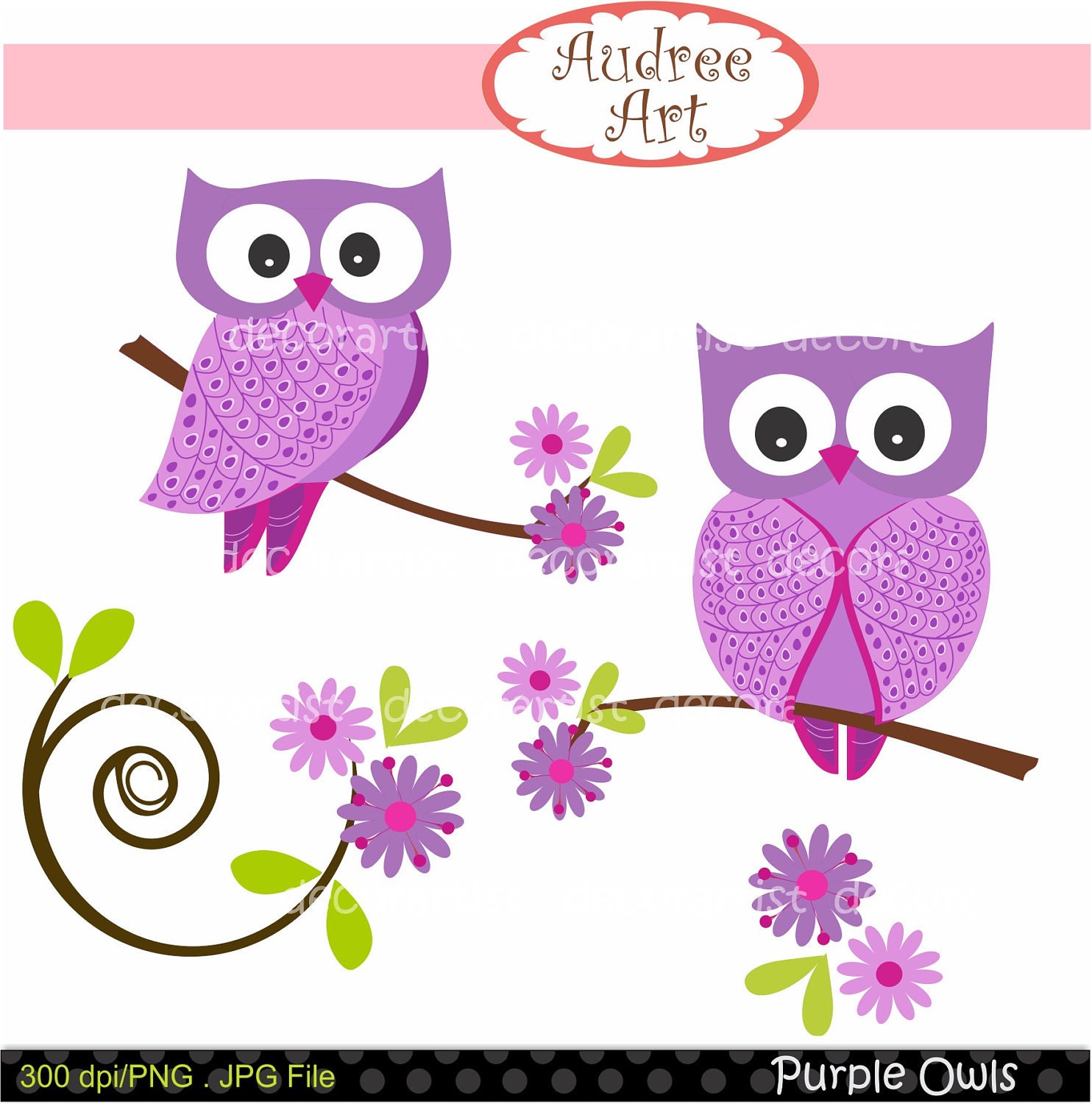 instant download owl clip art , Purple Owls