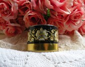 METAL PETALS vintage assemblage bracelet floral cuff  ooak rustic spring garden shabby cottage chic