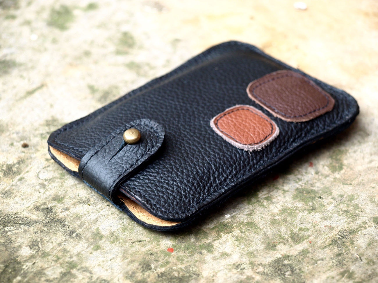 Black Leather iPhone Case Dude Guys Men Dad Unisex Rustic Earth Tones