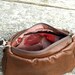 Brown Leather Bag Cross Body Purse Messenger Tiny Rustic Bag Studded Chocolate