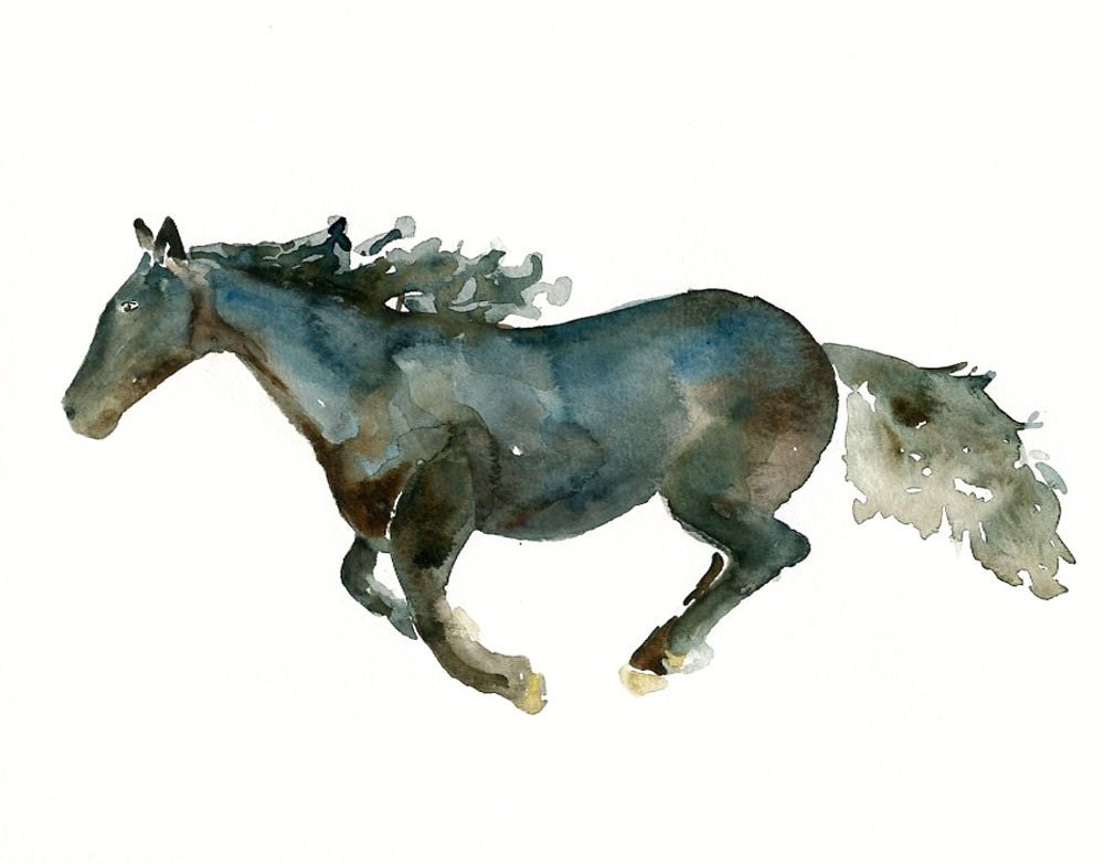 HORSE by DIMDI Original watercolor painting 10X8inchxxxxAll the animals that you wantxxxx