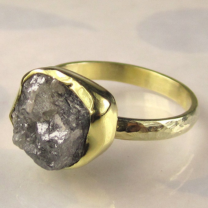 Rough Diamond Ring - 18k and 14k Gold