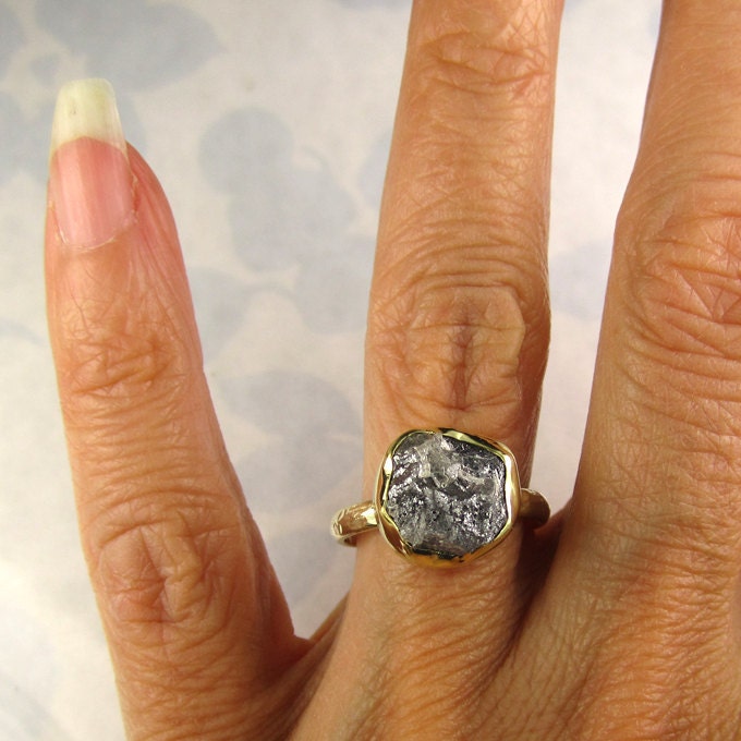 Rough Diamond Ring - 18k and 14k Gold