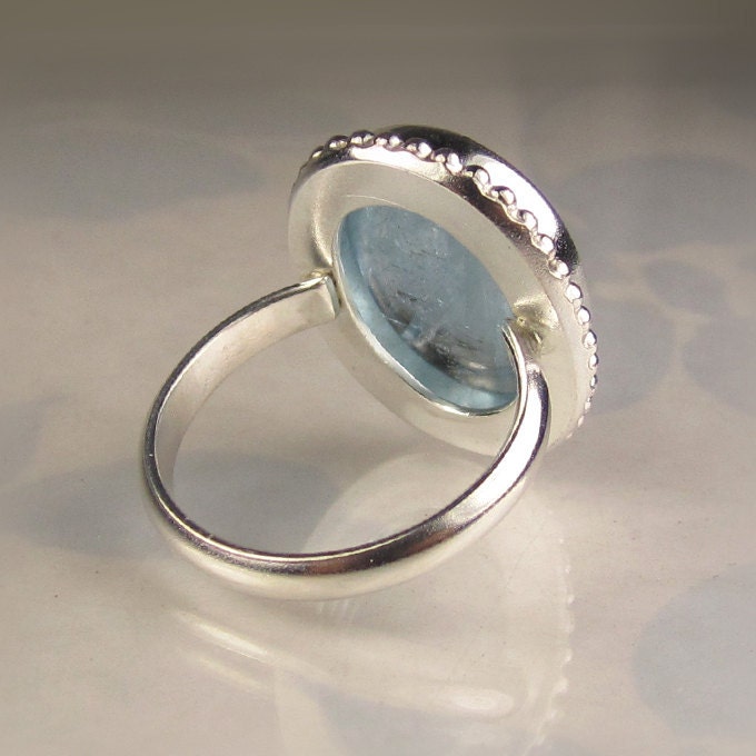 SALE - Aquamarine Cocktail Ring in Sterling Silver - now 20% OFF