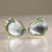 Rose Cut Sky Blue Topaz Earring- 18k Gold and Sterling