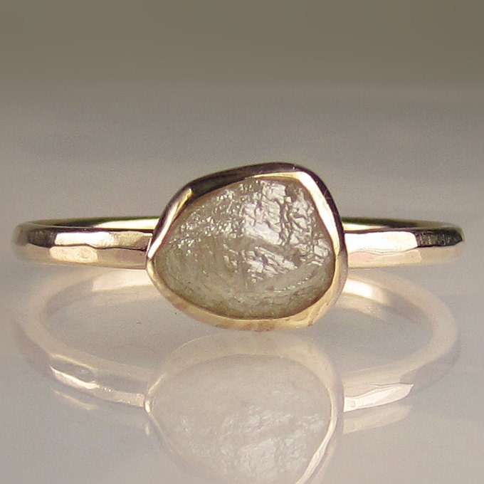 Rough Diamond Ring in 14k Gold