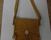 Large Gold Elk Leather Shoulder Bag