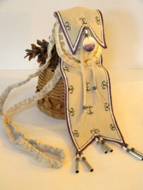 White Turtle Shell, Purple Painted Leather