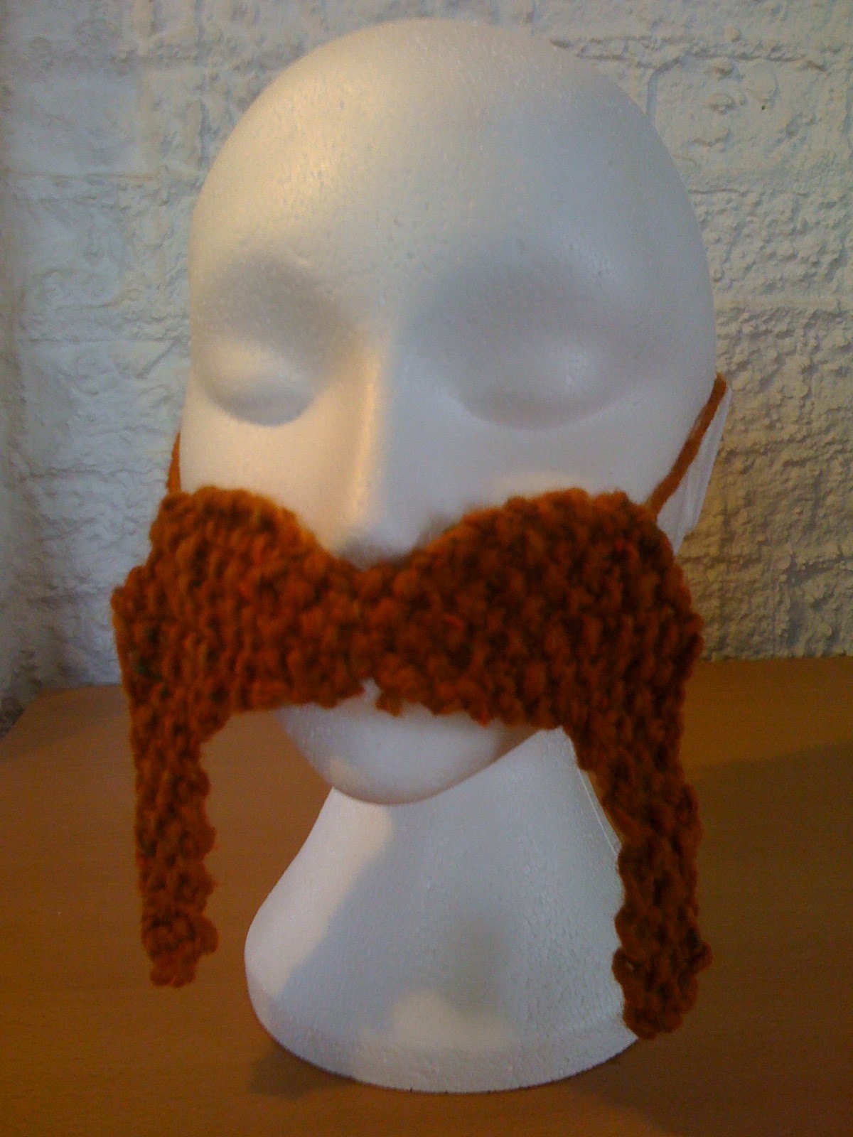 Knitted Ginger Fu Manchu Moustache