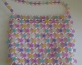 Vintage flower beaded shoulderbag.70s-80s