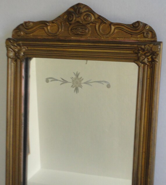 Antique Wall Mirror. Wood. Etched. Large. by Cosasraras on Etsy