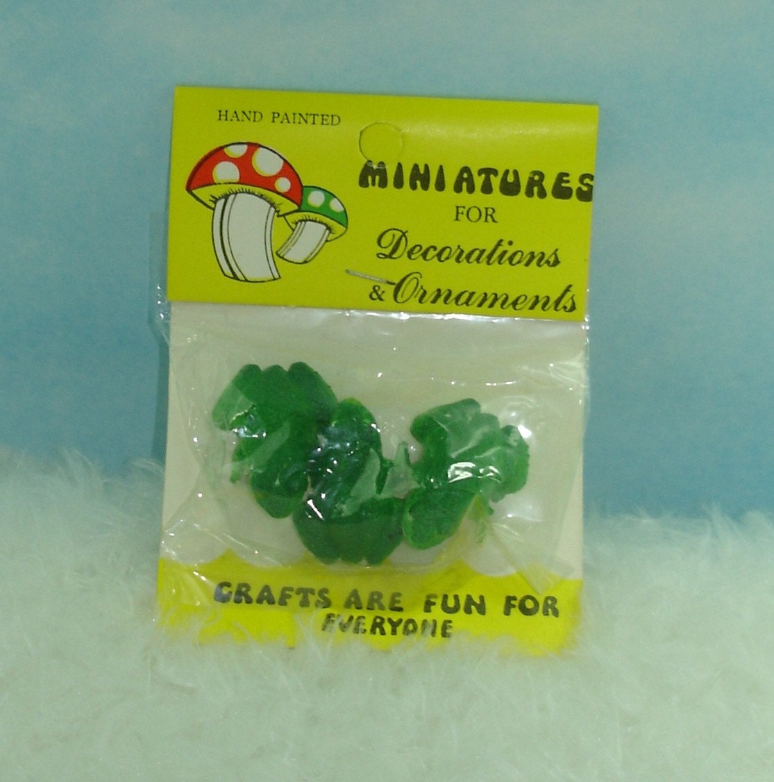 Vintage Miniatures Frogs For Decoration and Ornaments in original package/ Hand painted/3 on each package.