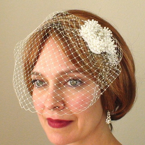 Birdcage Veil - 9 Inch High - Bridal or Special Occasion - Choose Your Color
