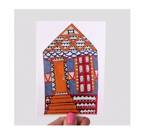Funky NOLA Shotgun Print Greeting Card