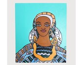 Creole Woman on Mint Painting