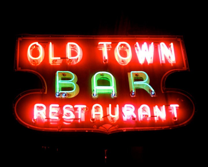 Old Town (8x10 Photo Art Print of a Famous New York Neon Sign)
