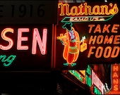 Nathan's Famous (13x19 Lim. Edition Photo Print of Vintage Coney Island, Brooklyn Neon Signs)