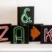 Neon Alphablock -- A Cool NYC Neon Sign Photo for Your Mantel, Shelf, or Wall