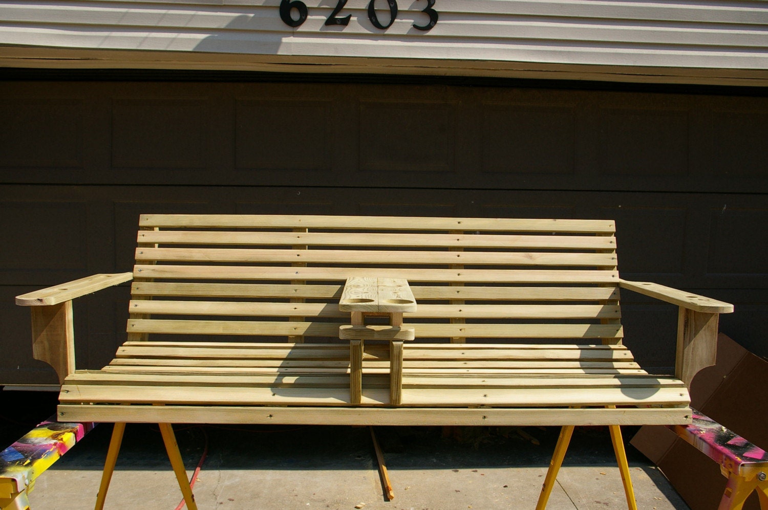 5' Porch Swing with cup holders by acspecialties on Etsy