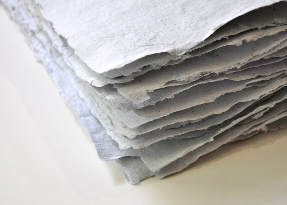 Handmade Paper from Recycled Junk Mail Pack of 10 Sheets