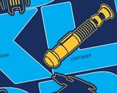 Star Wars Inspired Print - 3 Colour (Midnight Blue, Cyan, Yellow)