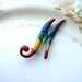 Vintage Initial Brooch Signet Pin Painted Enamel Rainbow Letter M