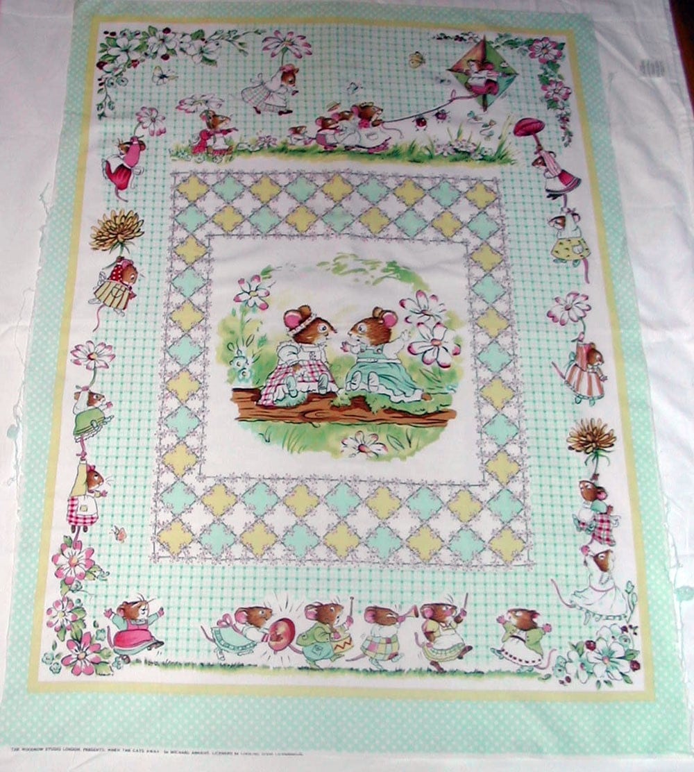 Discontinued Baby Quilt Fabric Panel When the by RumbleSeatCat