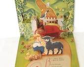 Vintage Antique Pop Up Story Book Card 3D Baa Baa Black Sheep Geraldine Clyne Fairy Tale Nursery Rhyme - VintageAndVictorian