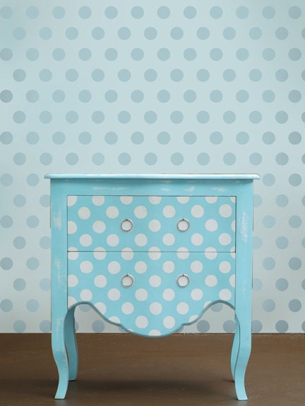 Wall stencil Polka Dot Allover LG - Easy stencil decor for Nurseries, Kids Rooms