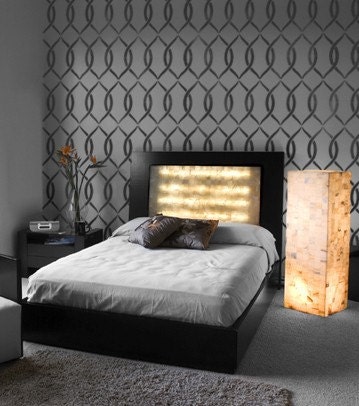 Stencil pattern Entwined - Reusable stencils just like wallpaper - DIY decor
