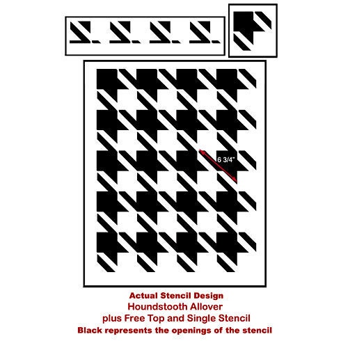 Houndstooth Wall Stencil - Large Reusable stencils for walls and crafts