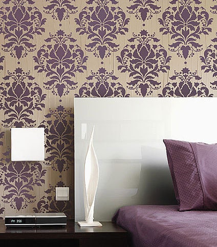 Damask Stencil Wild Berry - Reusable stencils just like wallpaper -DIY decor