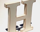 WOODEN LETTER H, Free standing Letter, Shabby Chic Decor Home Accessorie, Antique White