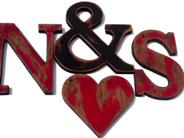WOODEN LETTERING, Custom Wooden Letters, Vintage Inspired Initials, Wall Decor Monogram, Shabby chic Letters