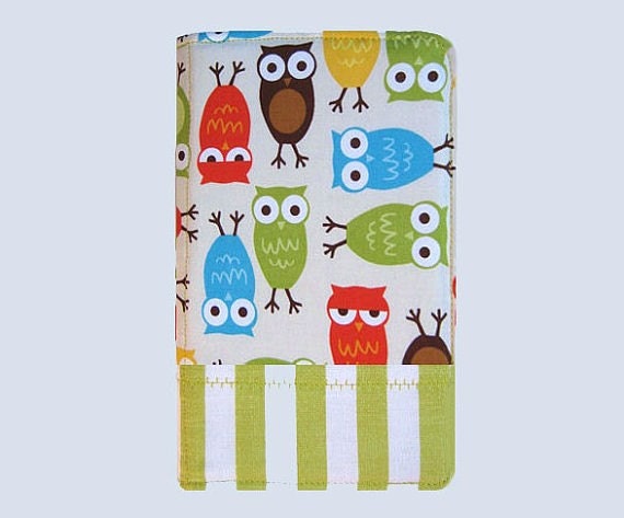 Kindle Cover Hardcover Kindle Case Cover Nook Cover Custom eReader Cover Owls Striped Border