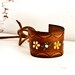 Brown Leather Jewelry Cuff Bracelet Wristband Winter Fashion OOAK