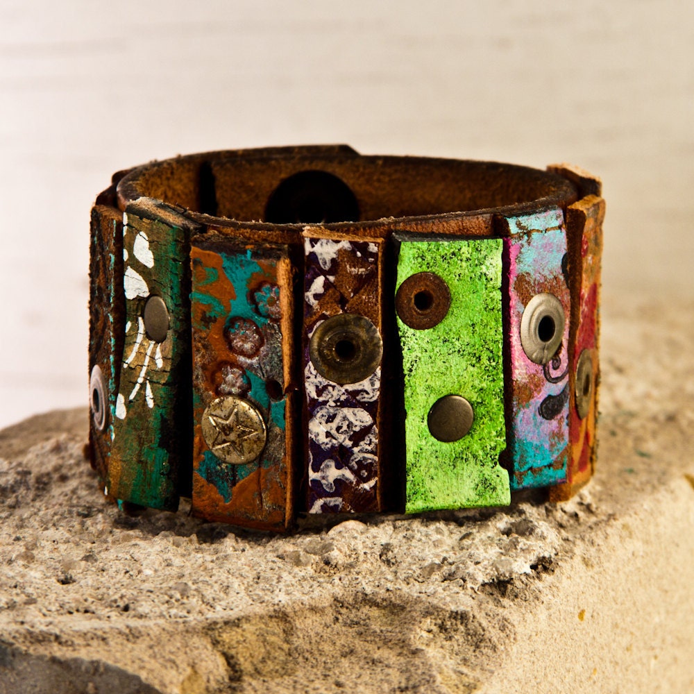 OOAK Leather Cuff Original Limited Rare