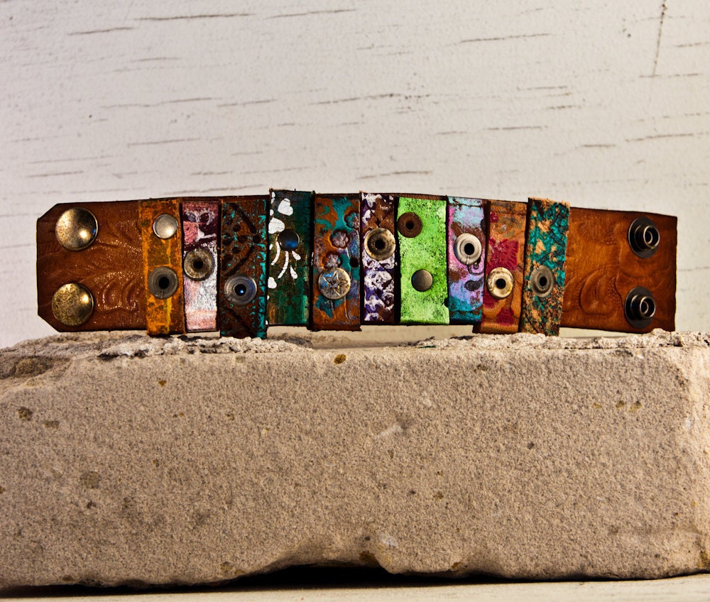 OOAK Leather Cuff Original Limited Rare