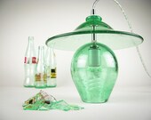 Recycled Glass Pendant Lighting Industrial Bell and Hat Hanging Pendant Lamp