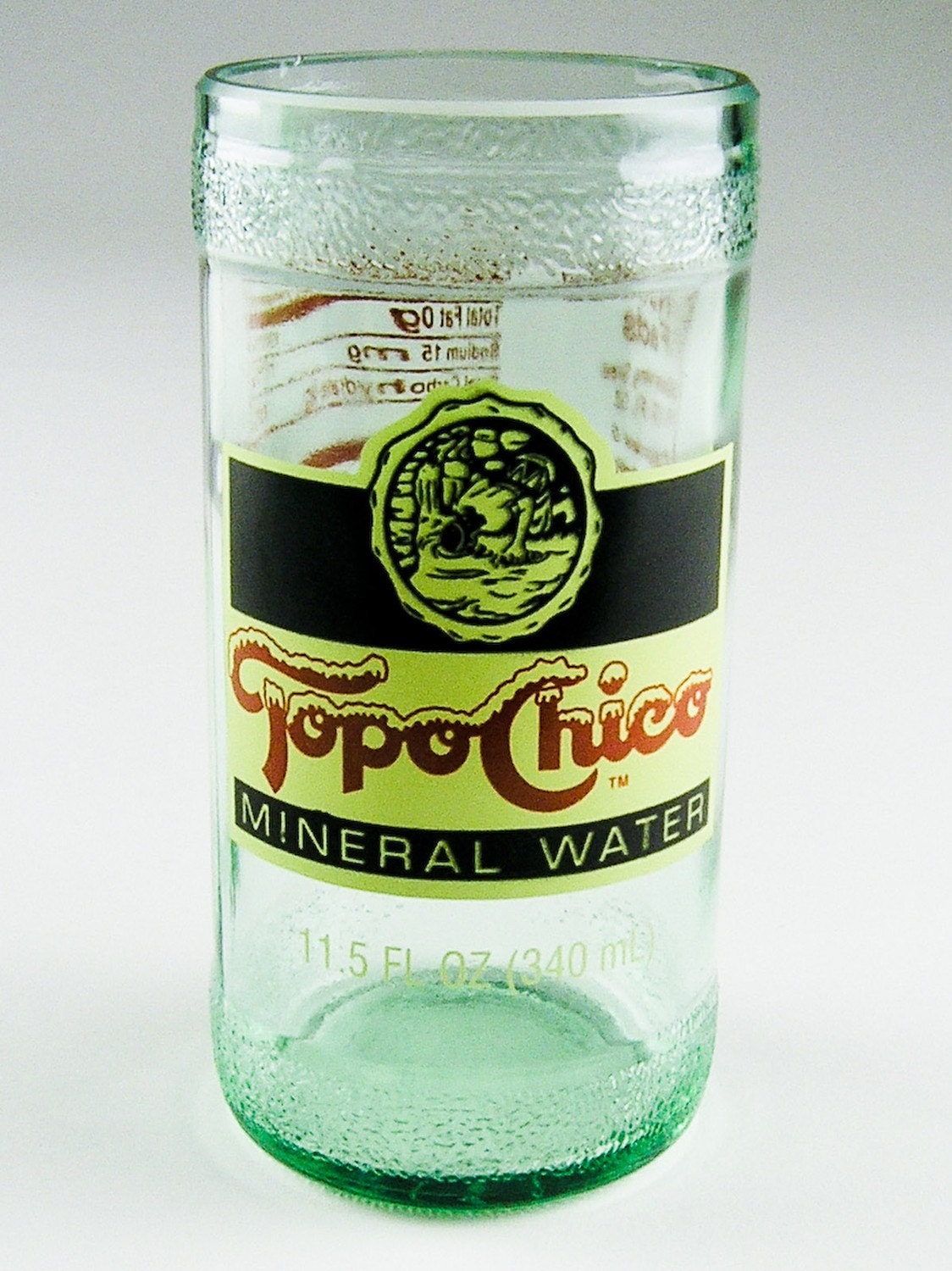 Recycled Topo Chico Bottle Drinking Glass by wolfartglass on Etsy