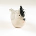 Ceramic Pottery Bird Sculpture Figure Black Crested Titmouse Hand Formed