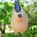 Ceramic Pottery Bird Sculpture Figure Black Crested Titmouse Hand Formed