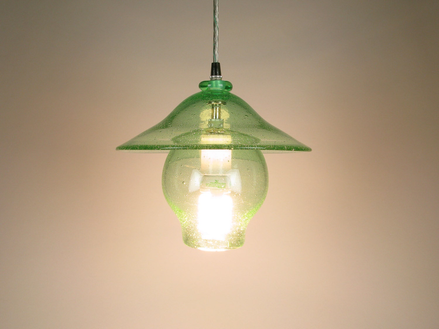 Recycled Glass Pendant Light Bell and Hat Hanging Pendant Lamp Lighting Earth Day