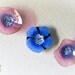 Blown Glass Wall Art Collection Sapphire Blue Morning Glory and Fuchsia Pink Poppies