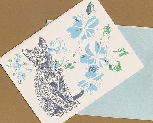 Cat Notecards, Pink notecards for Cat Lovers - 25 Percent Off